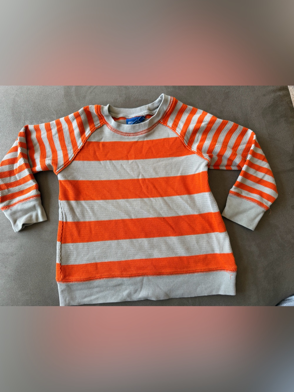 OshKosh B'gosh Orange and Cream Striped Kids Long-Sleeve Top